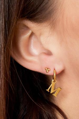 Boucles D'oreilles Acier Inoxydable Couleur Or Initiale A h5 Image2