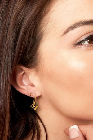Boucles D'oreilles Acier Inoxydable Couleur Or Initiale A h5 Image3