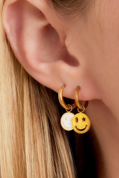 Boucle d'oreille en acier inoxydable smiley et étoile 2