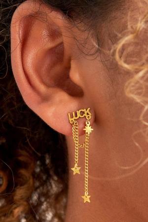 Boucles D'oreilles Luck Et Étoiles Acier Inoxydable h5 Image2