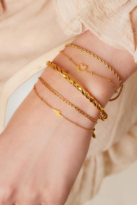 bracelet multicouche en acier inoxydable couleur or 2