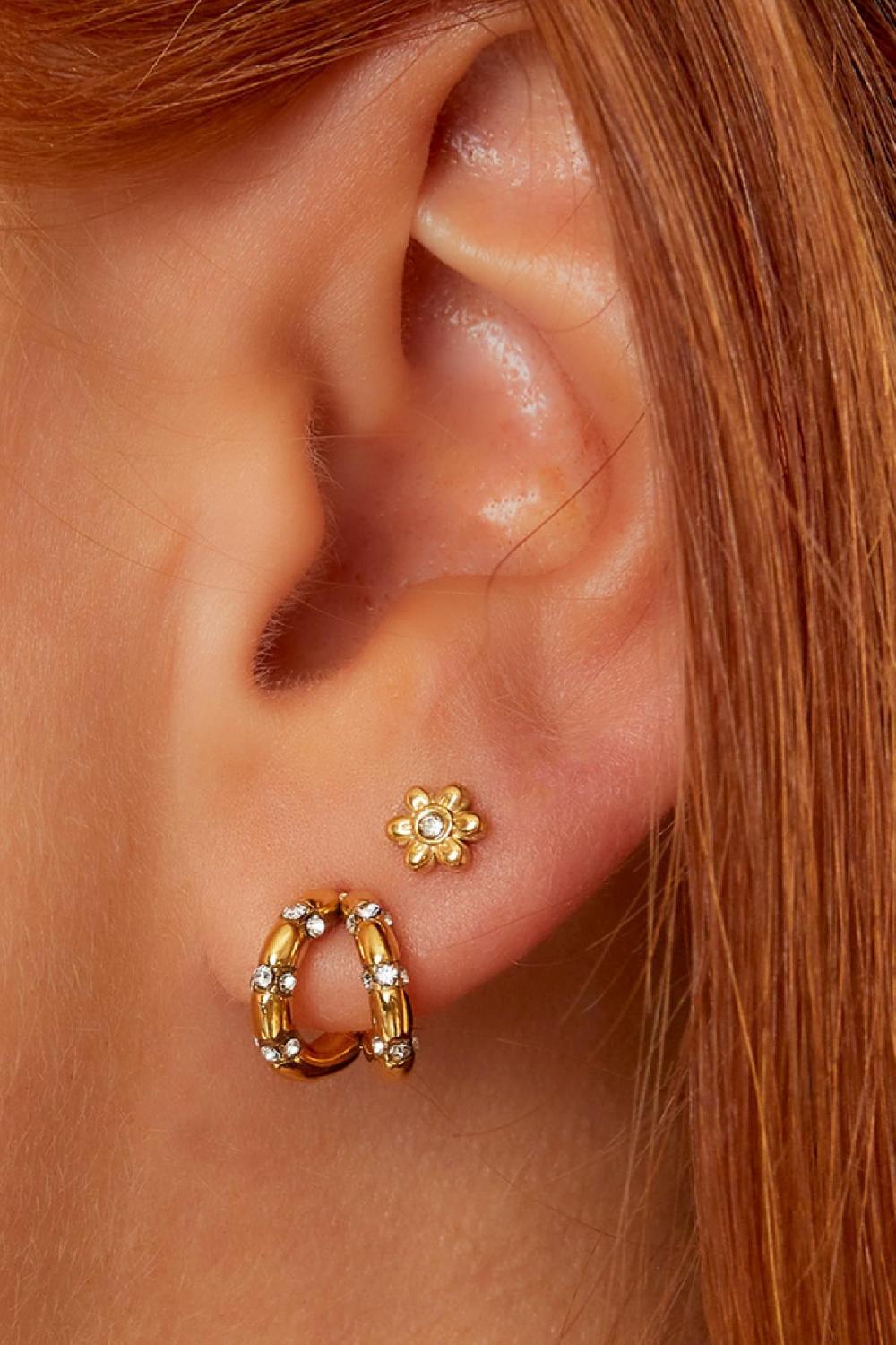 Boucles D'oreilles En Acier Inoxydable Fleur Image2
