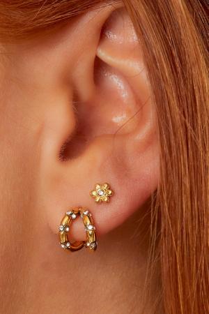 Boucles D'oreilles En Acier Inoxydable Fleur h5 Image2