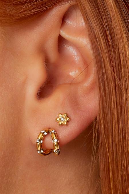 Boucles d'oreilles en acier inoxydable Fleur 2