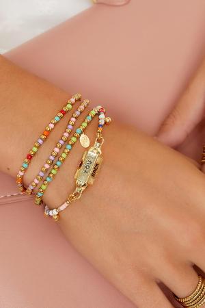 Bracelet Perles Colorées Et Dorées Multicouleur Acier Inoxydable h5 Image2