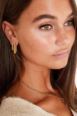 Boucles D'oreilles Rectangle Tissé Petit Acier Inoxydable h5 Image3