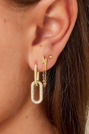 Boucles D'oreilles Lightning Bolt Avec Zirkons Acier Inoxydable h5 Image2