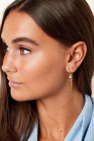 Boucles D'oreilles Étoiles Filantes Et Perles Acier Inoxydable h5 Image3