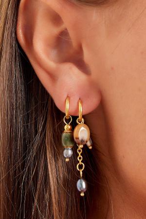 Boucles D'oreilles Avec Breloque Colorée Small Acier Inoxydable h5 Image3