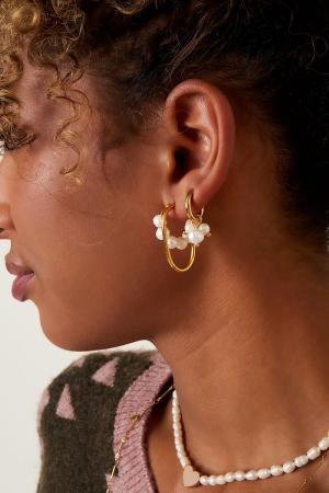 Boucles D'Oreilles Avec Perles Pendantes En Acier Inoxydable h5 Image2