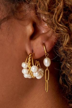 Boucles D'oreilles Déclaration Perles Acier Inoxydable h5 Image4