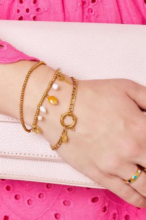 Perles De Bracelet En Acier Inoxydable Couleur Or h5 Image2