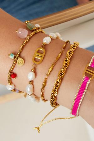 Good Life Bracelet Perles Couleur Or Acier Inoxydable h5 Image2