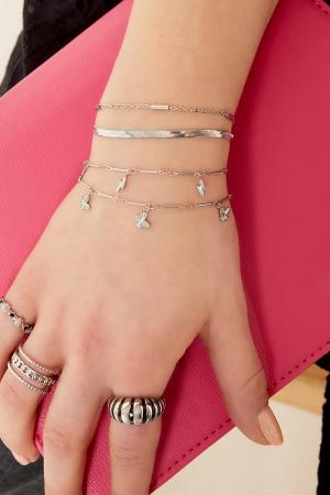 Bracelet En Acier Inoxydable Double Chaîne Argenté h5 Image2