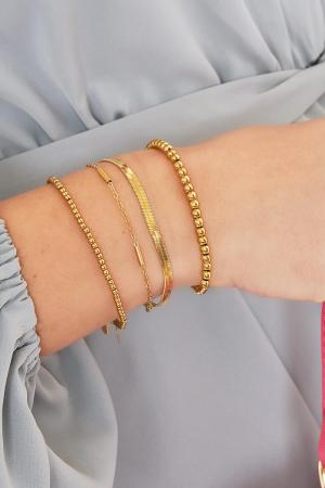 Bracelet En Acier Inoxydable Double Chaîne Argenté h5 Image3