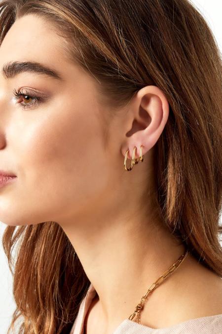 Ensemble de boucles d'oreilles 3 tailles différentes Acier inoxydable 2