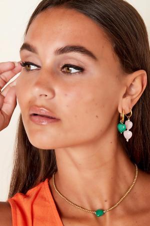Boucles D'oreilles Coeur - Collection #Summergirls Vert Acier Inoxydable h5 Image2