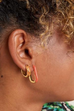 Boucles D'oreilles En Acier Inoxydable Avec Motif Fleur Violet h5 Image5