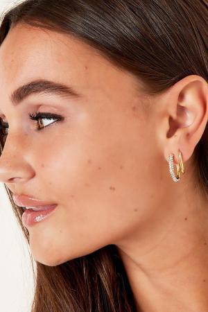 Boucles D'oreilles Zircone Argenté Acier Inoxydable h5 Image2