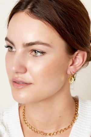 Boucles D'oreilles En Acier Inoxydable Avec Pièce De Coeur h5 Image2