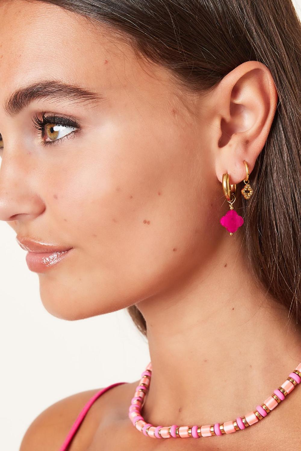 Boucles D'oreilles Trèfle - Collection #Summergirls Rosé Acier Inoxydable h5Image3