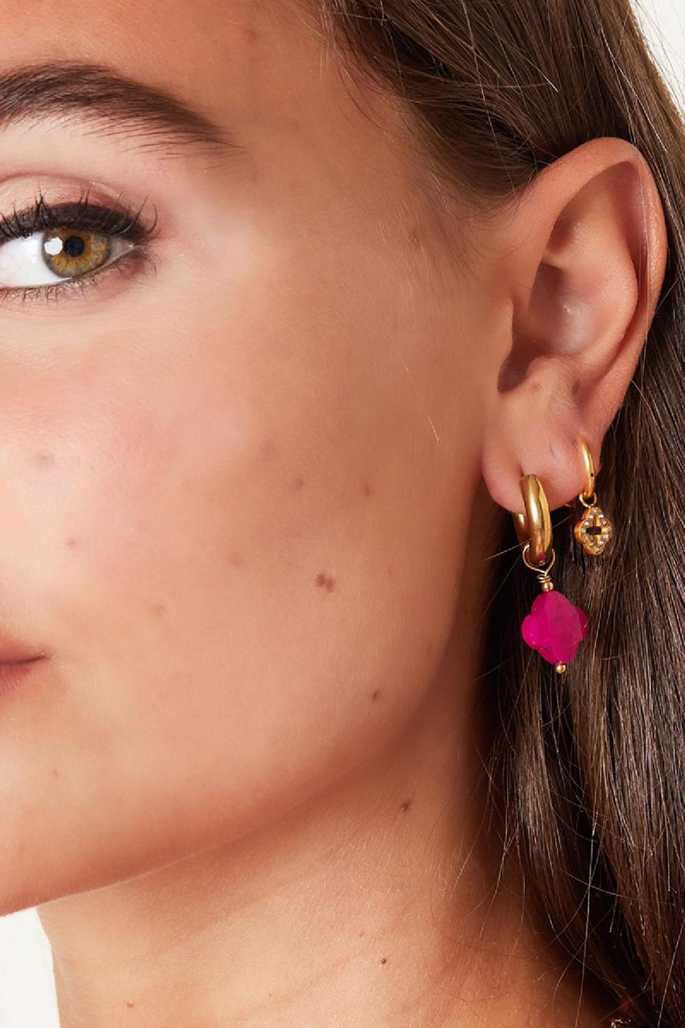 Boucles D'oreilles Trèfle - Collection #Summergirls Rosé Acier Inoxydable h5Image2