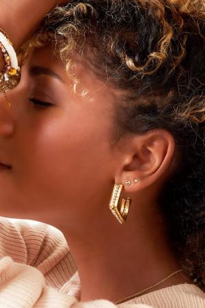 Boucles D'oreilles Zircons Diamants Acier Inoxydable h5 Image3