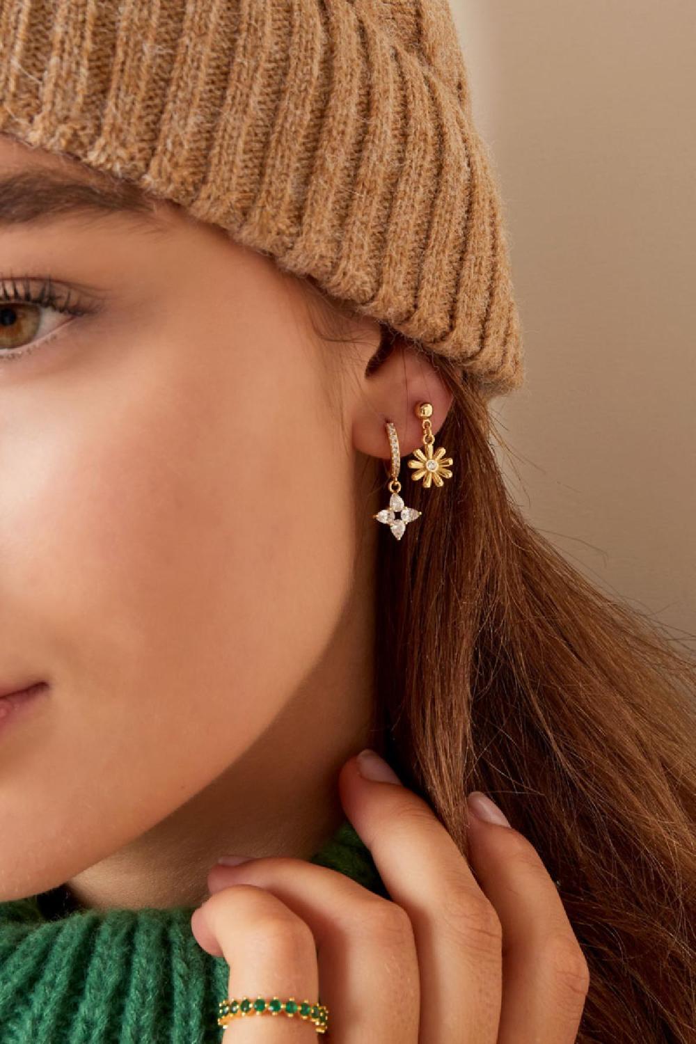 Boucles D'oreilles Marguerite - Collection Sparkle Cuivré h5Image4