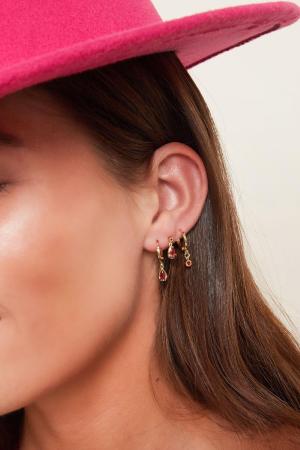 Boucles D'oreilles Pendantes - Collection Sparkle Fuchsia Cuivré h5 Image2