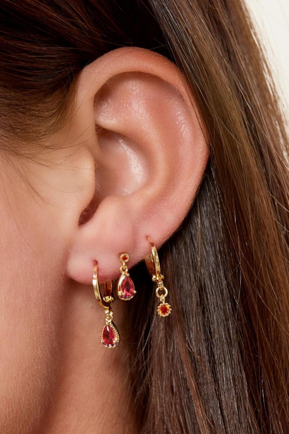 Boucles D'oreilles Pendantes - Collection Sparkle Fuchsia Cuivré h5Image3
