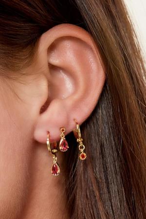 Boucles D'oreilles Pendantes - Collection Sparkle Fuchsia Cuivré h5 Image3