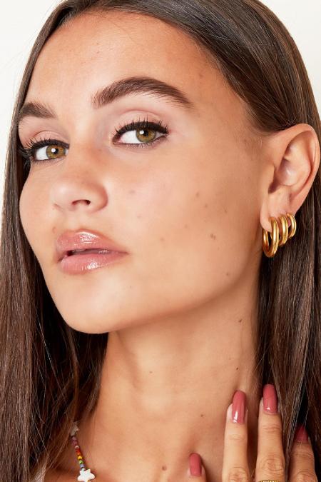 Boucles d'oreilles créoles basiques - moyennes Acier inoxydable 2