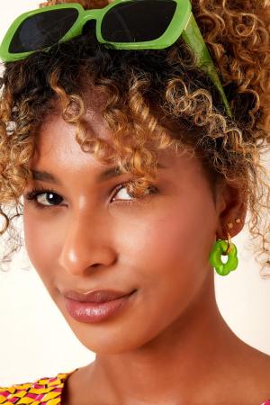 Boucles D'oreilles Avec Breloque Grosse Fleur Rose & Couleur Or Acier Inoxydable h5 Image3