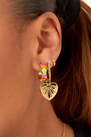 Boucles D'oreilles Coeurs Découpés Acier Inoxydable h5 Image4