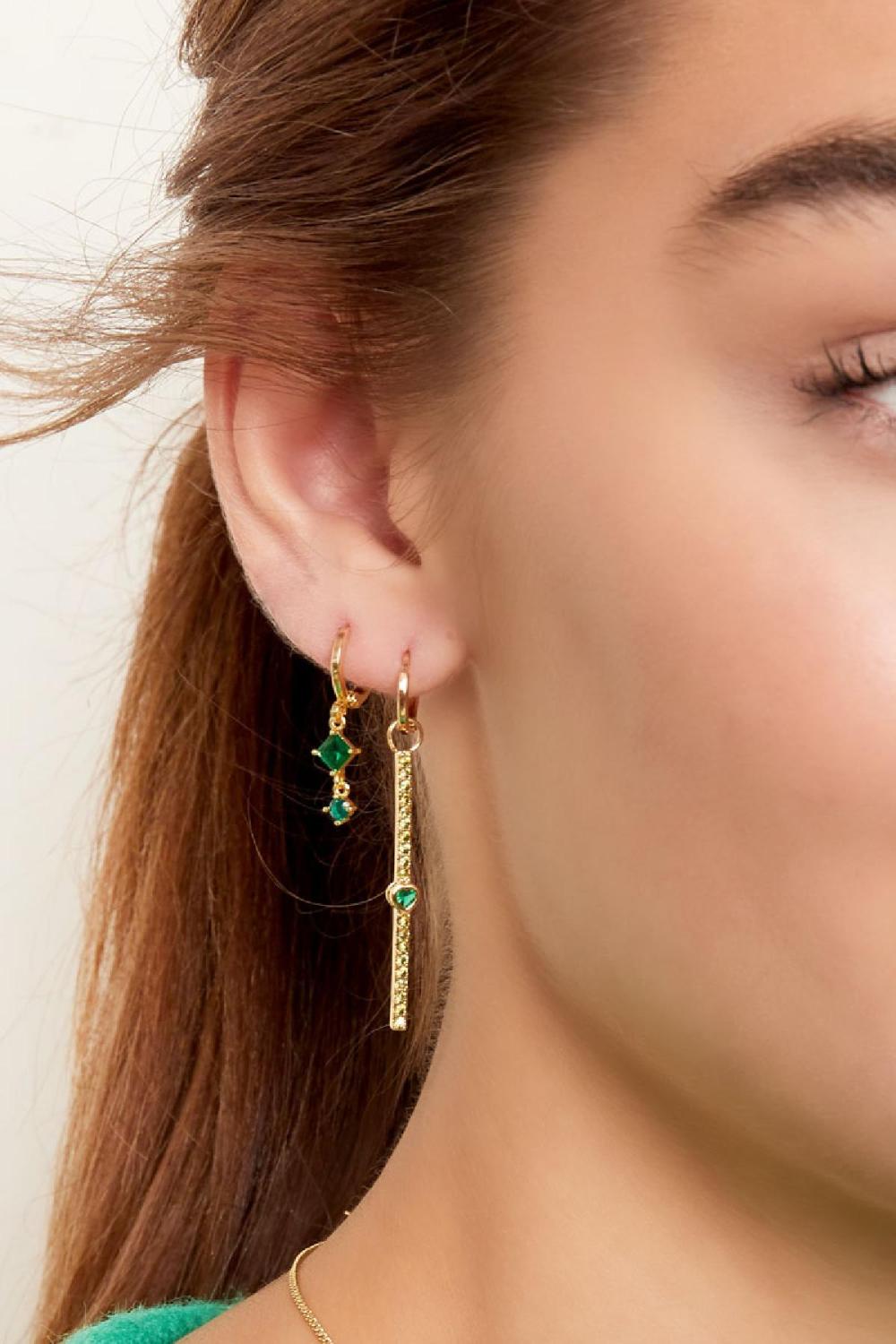 Boucles D'oreilles Pendantes Coeur - Collection Sparkle Argenté Cuivré Image4