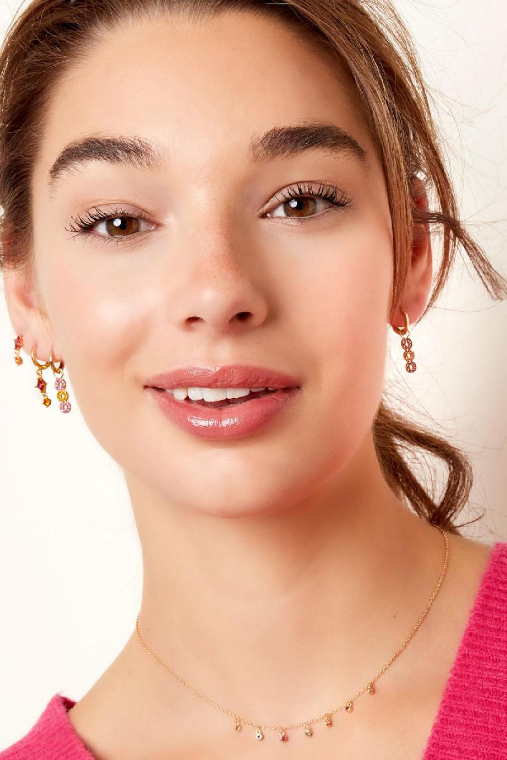 Boucles D'oreilles Trois Ronds - Collection Sparkle Cuivré Image2