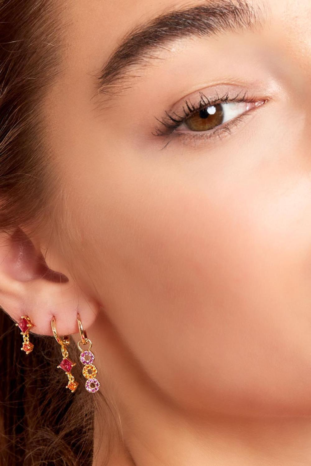 Boucles D'oreilles Trois Ronds - Collection Sparkle Cuivré Image4