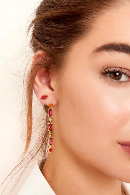 Clous d'oreilles pierres colorées - Collection Sparkle Cuivré 2