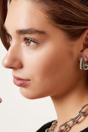 Boucles D'oreilles Ovales Avec Zircone Acier Inoxydable h5 Image4