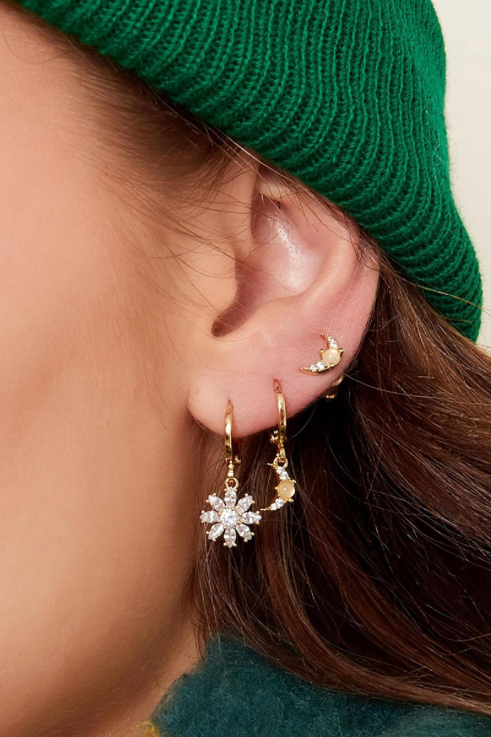 Clous D'oreilles Lune - Collection Sparkle Cuivré h5Image3