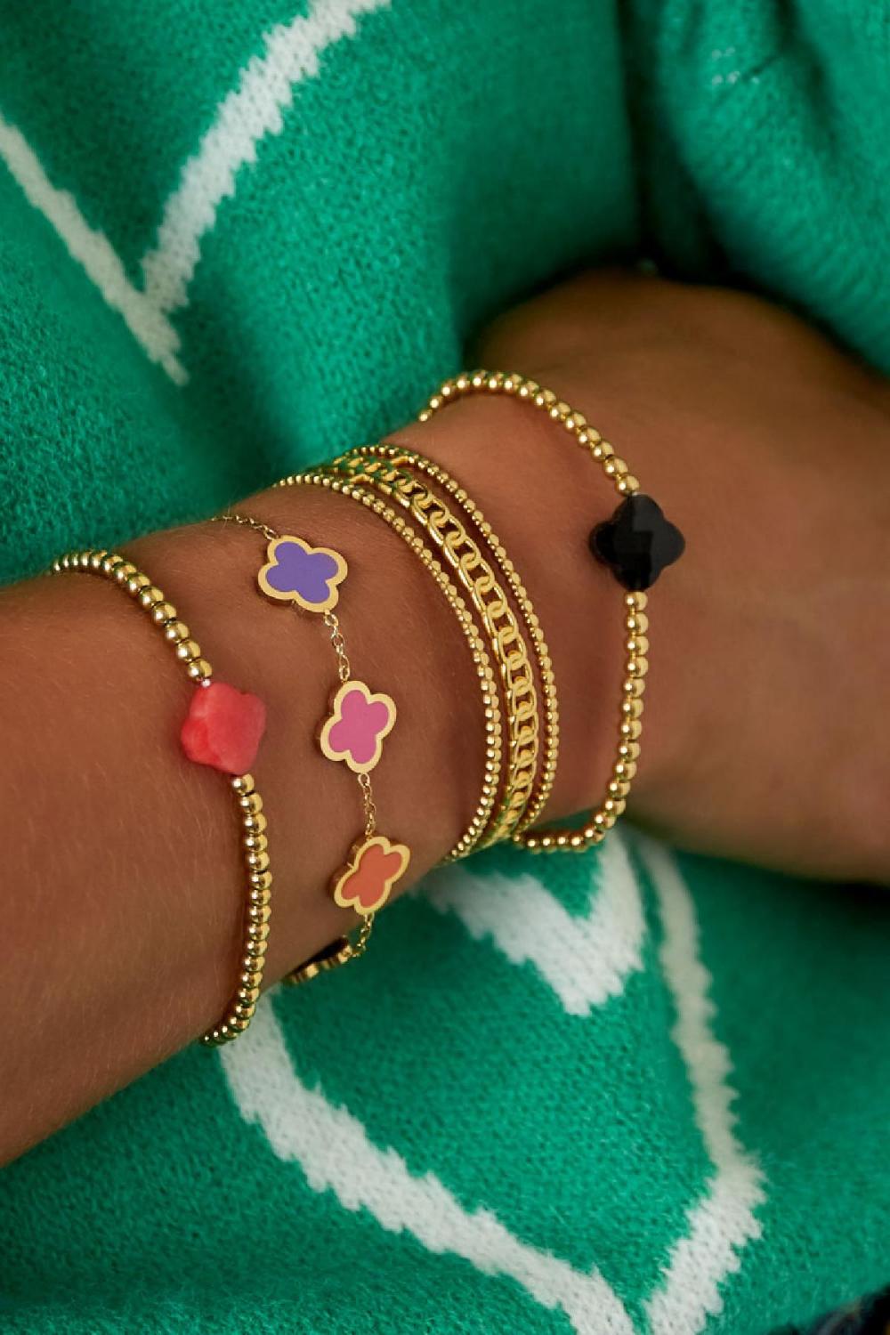 Bracelet Aux 5 Trèfles Argenté Acier Inoxydable Image3