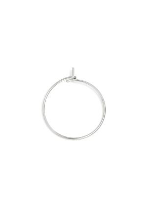 Ensemble De Créoles Hoop Modèle 3 Argenté Acier Inoxydable h5 
