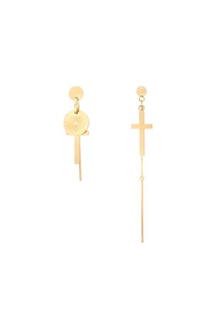 Earrings Celebration Couleur Or Acier Inoxydable (Pack With Plastic Bag) h5