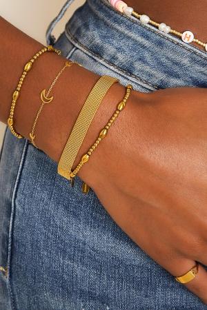 Bracelet En Acier Inoxydable Couleur Or h5 Image2