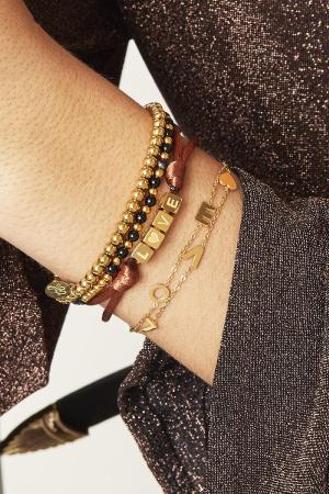 Bracelet Satin Love Rose Acier Inoxydable h5 Image2