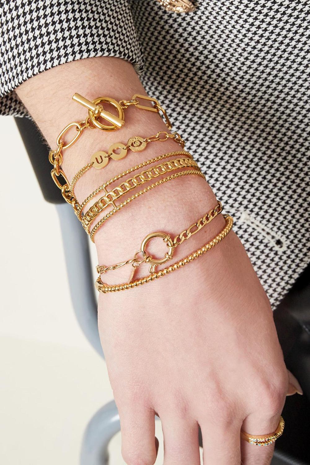 Bracelet Lucky Lock Couleur Or Acier Inoxydable Image2