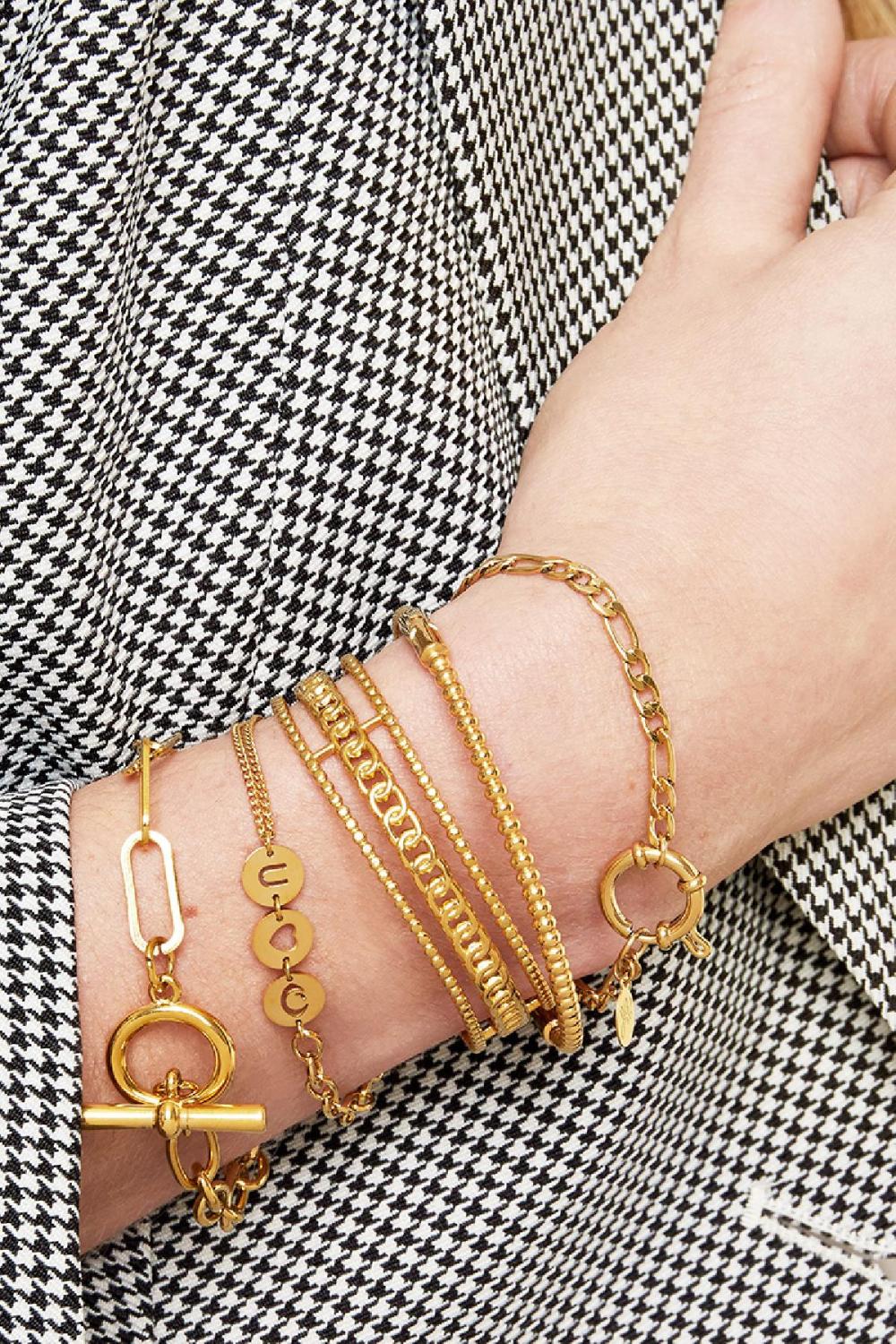Bracelet Eye Heart You Couleur Or Acier Inoxydable Image2