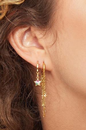 Boucles D'oreilles Galaxy Argenté Acier Inoxydable h5 Image2