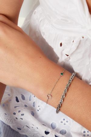 Bracelet Pierre De Naissance Janvier Argent Rouge Acier Inoxydable h5 Image2