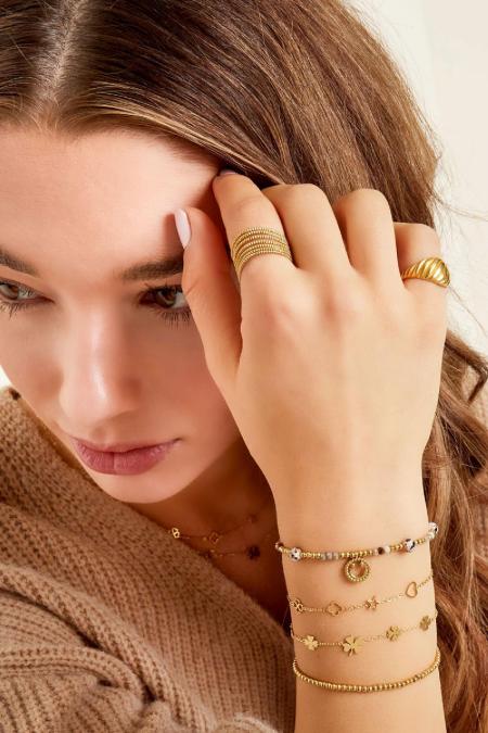 Bracelet avec chiffres Couleur or Acier inoxydable 2